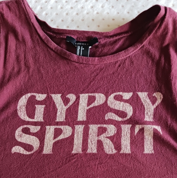 💙Gypsy Spirit maroon crop top that ties on each side, size small - Picture 8 of 13